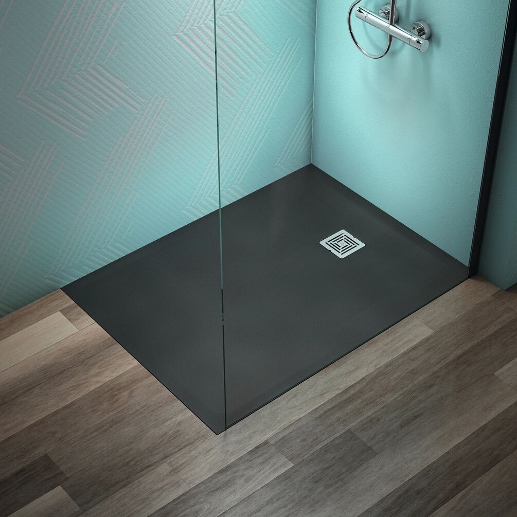 Lifestyle image of Ideal Standard Ultraflat S+ Jet Black 1200 x 900mm Stone Resin Shower Tray
